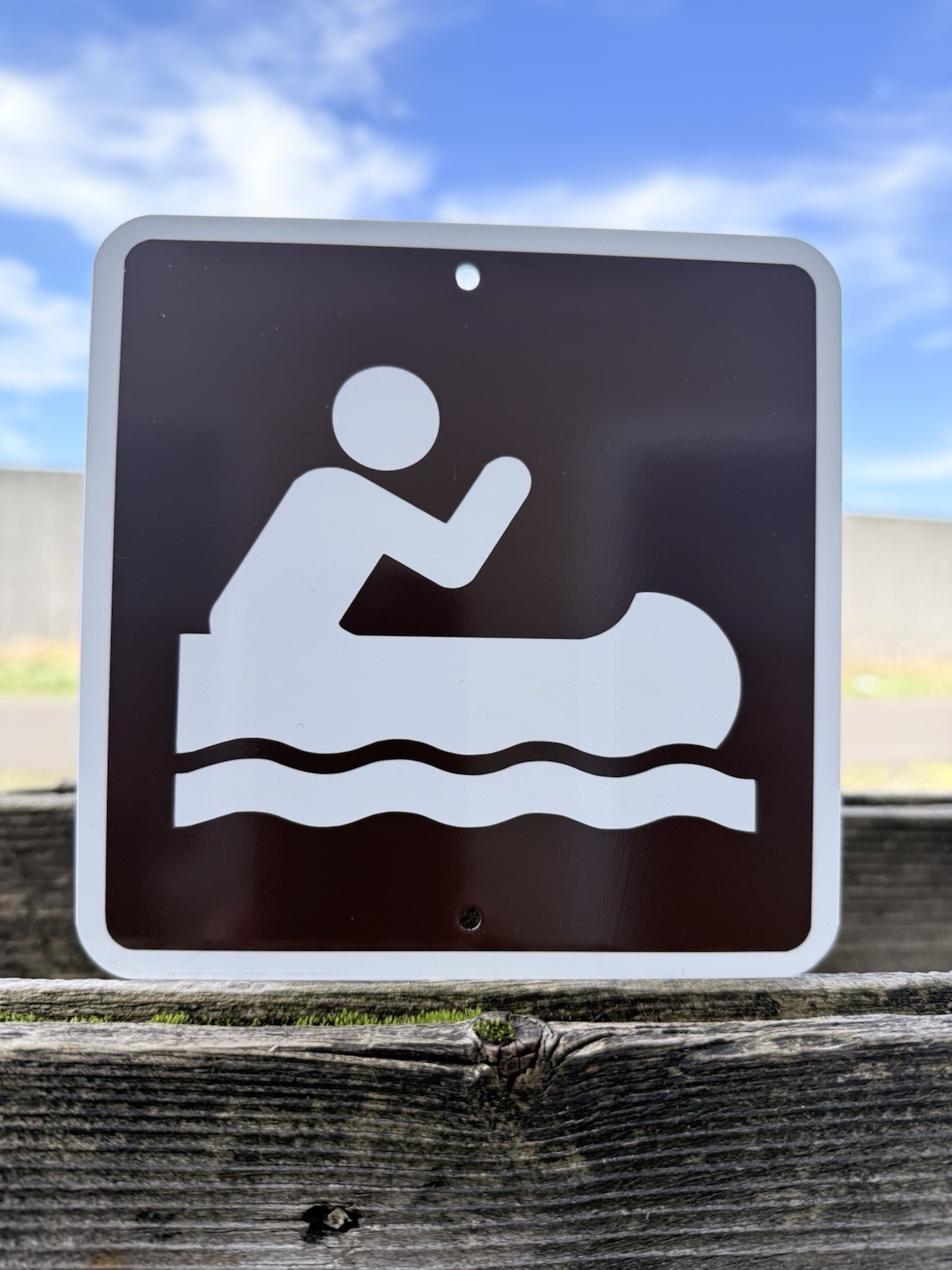 Canoeing Paddling Metal Trail Sign 6”x6” Brown/White National Park Style Canoe