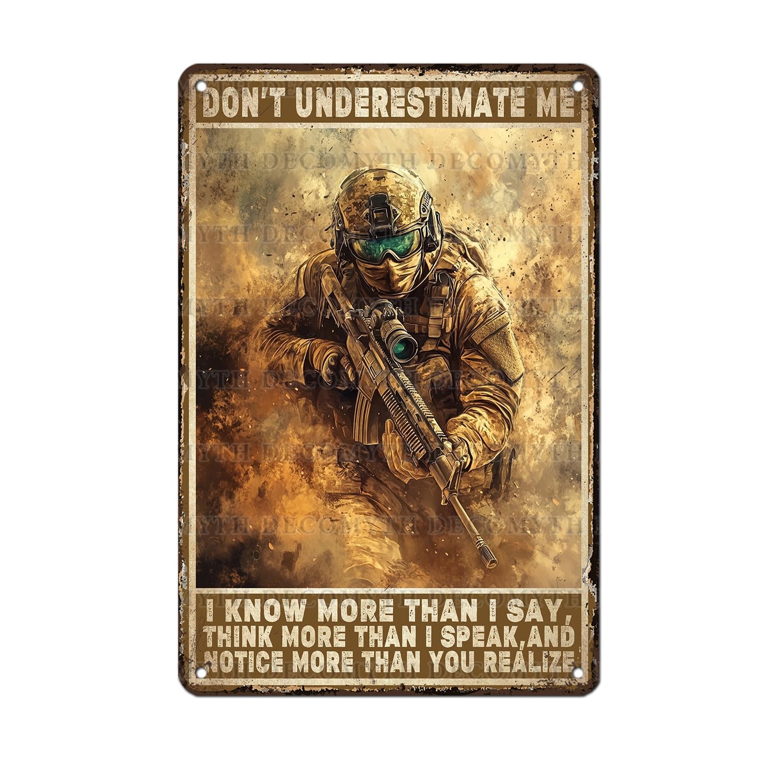 US Army Veteran Tin Sign 8×12 in Veterans Day Decor Military Wall Art