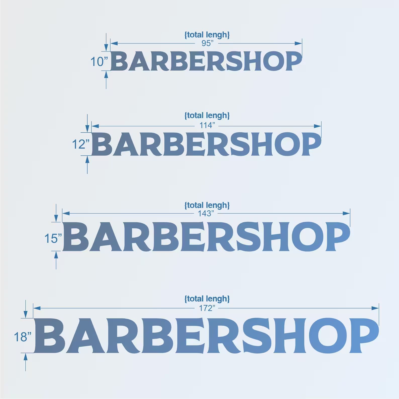 VΛ Custom LED Barbershop Storefront Sign Front or Back Lit Channel Letters
