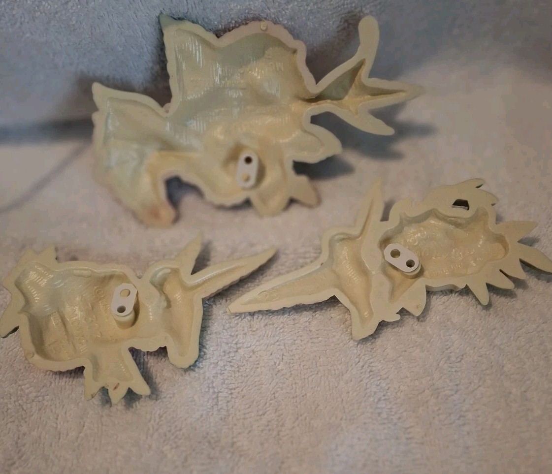 Vintage Burwood Hummingbird Wall Plaque Set Cottagecore Pastel Decor 3