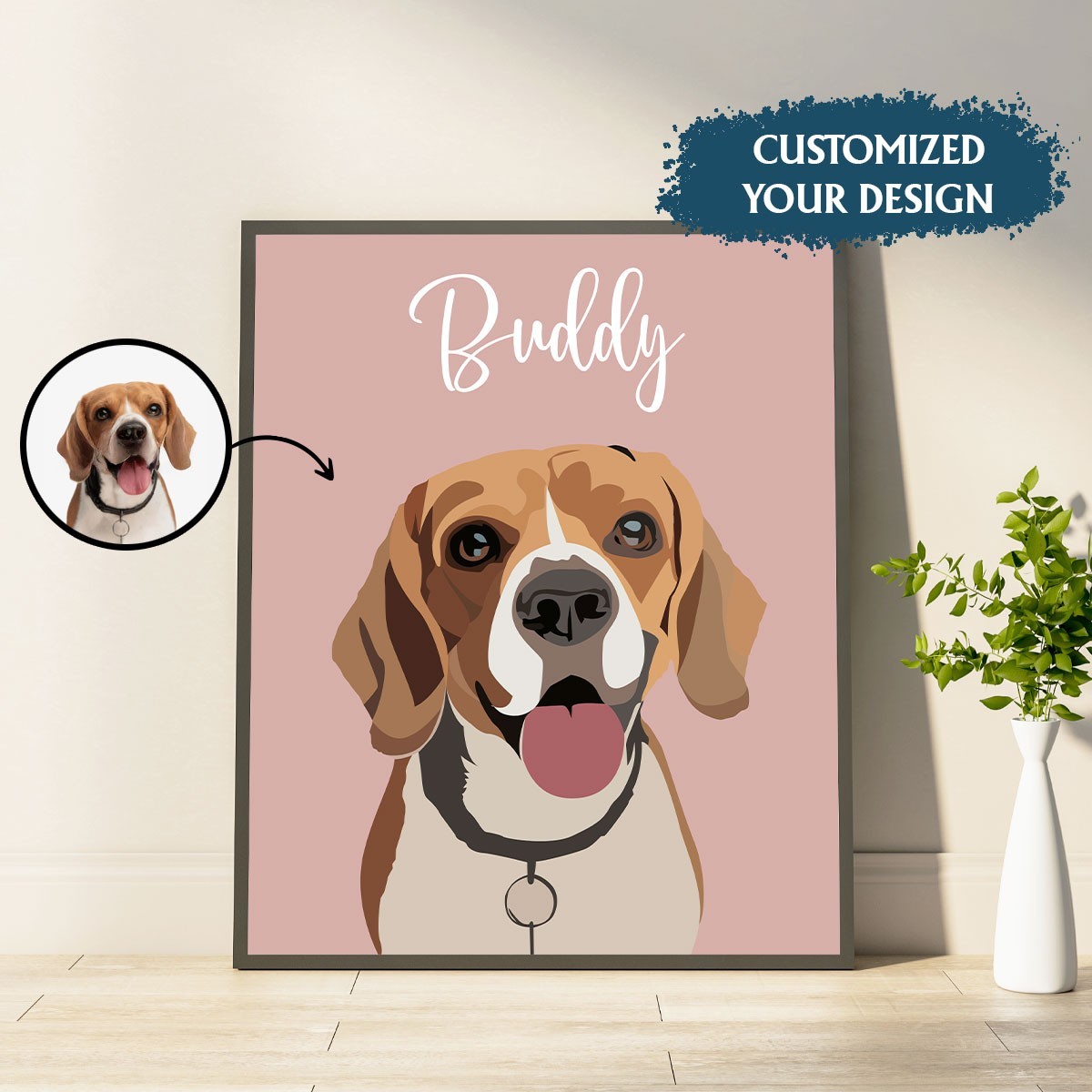 Custom Pet Portraits Using Pet Photo Personalized Dog Portraits Custom Dog