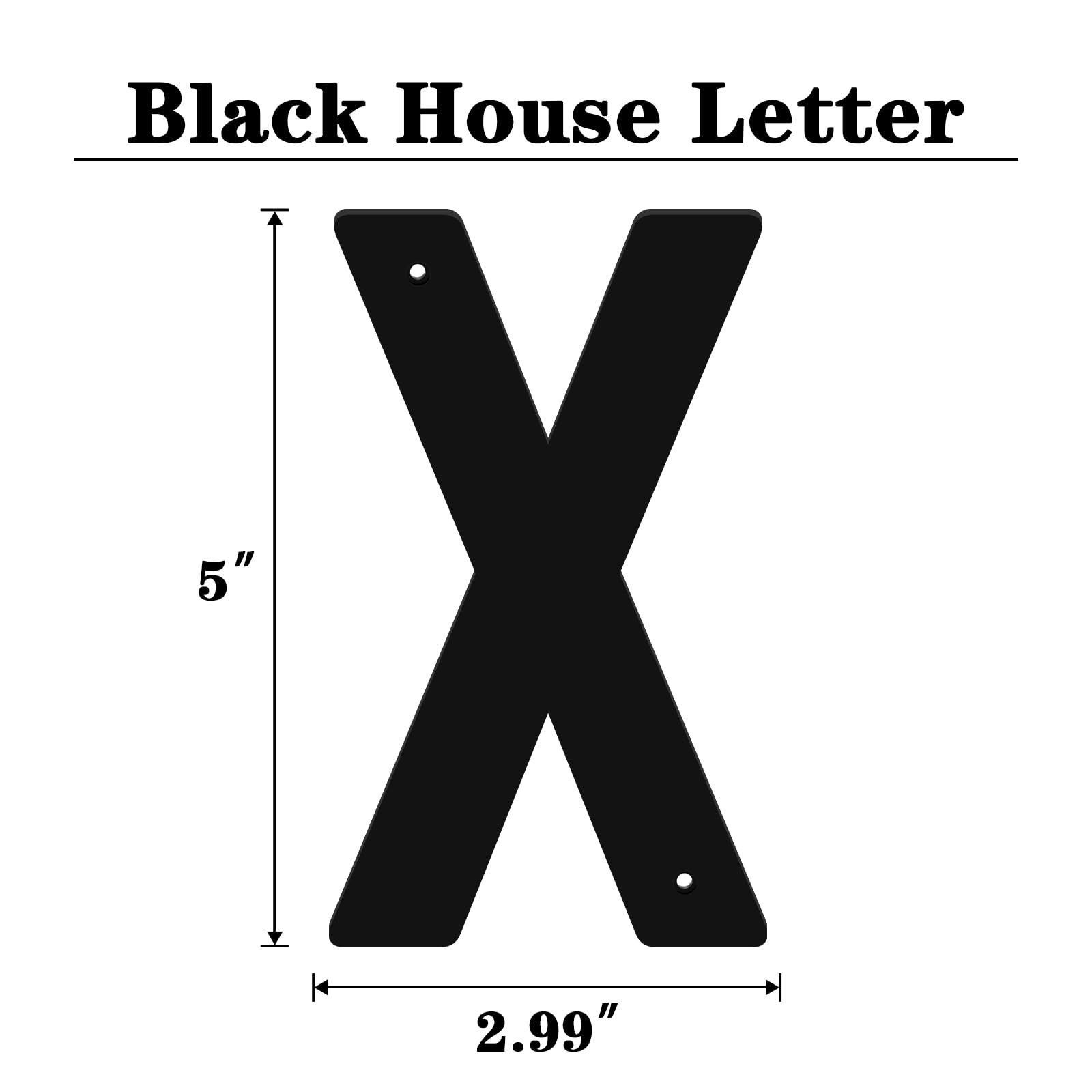 SpNo1-MS 5″ Black Acrylic House Number X