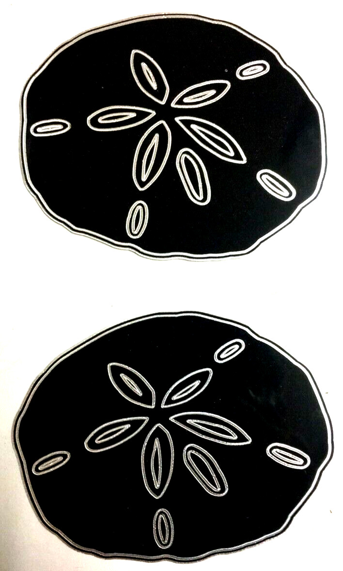 Metal Sand Dollar Lot of 2 CNC Metal Art 4.5″ x 3.5″ Home Decor Beach Theme