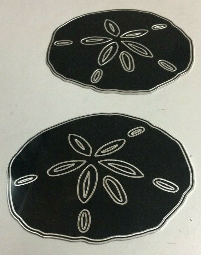 Metal Sand Dollar Lot of 2 CNC Metal Art 4.5″ x 3.5″ Home Decor Beach Theme