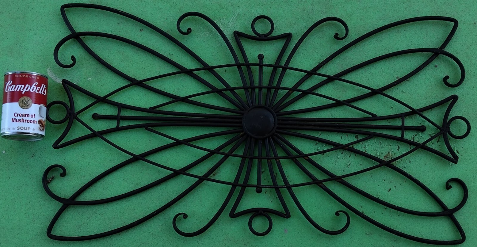 Wall Deco Wrought Iron Metal Scrolled Ornate Vtg Garden Patio Home rusty