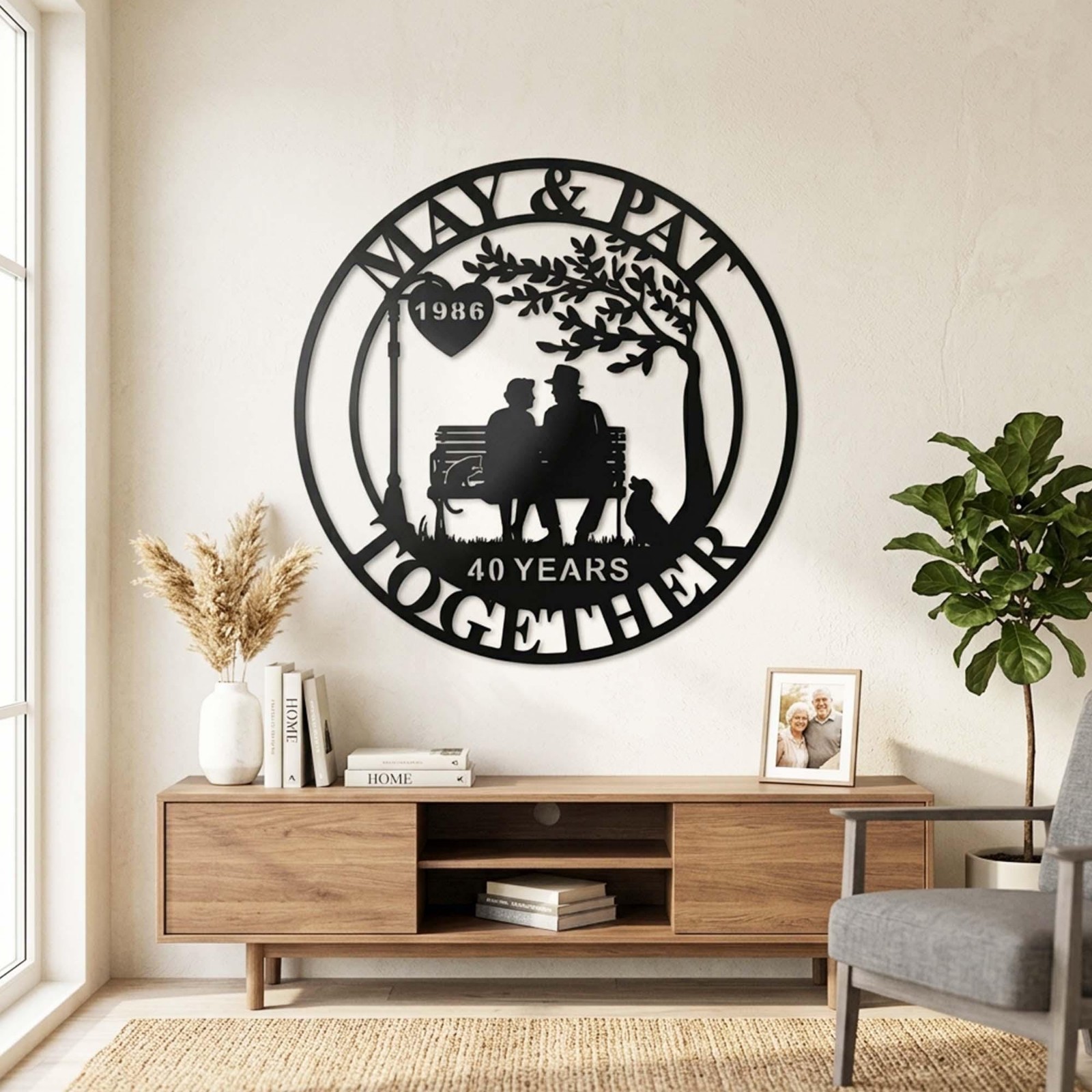 Personalized Swing Couple Metal Sign, Wedding Anniversary Gift