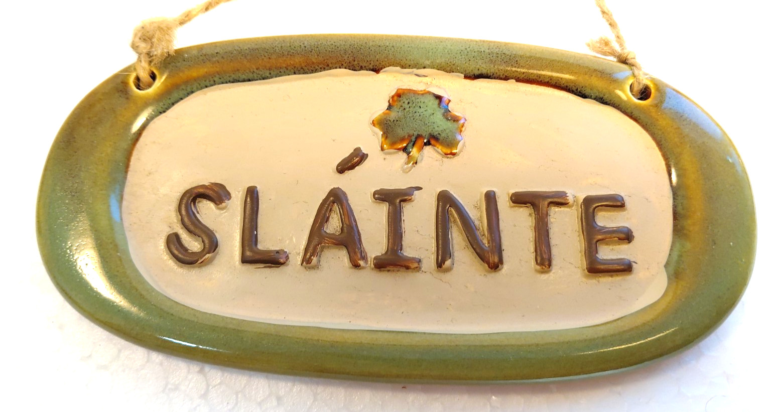 Sláinte Gifts from Ireland Ceramic Plaque Sign Irish Wall Hanging Good Health