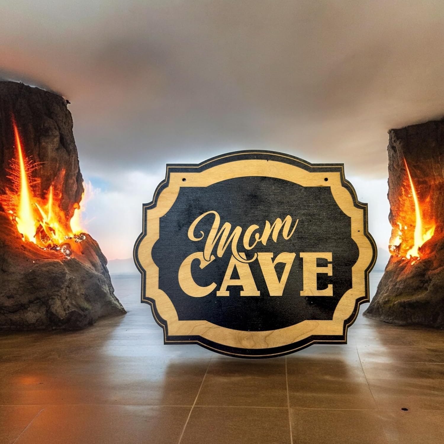 Sign – BLACK – Mom Cave 10×8
