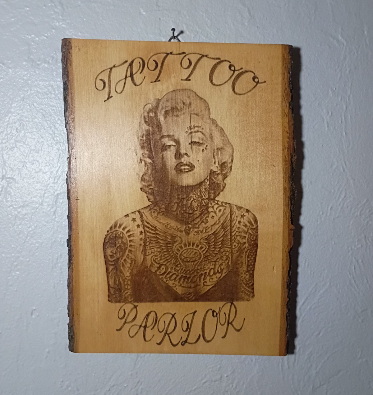 Tatted Up Marilyn Monroe Tattoo Parlor Wall Sign