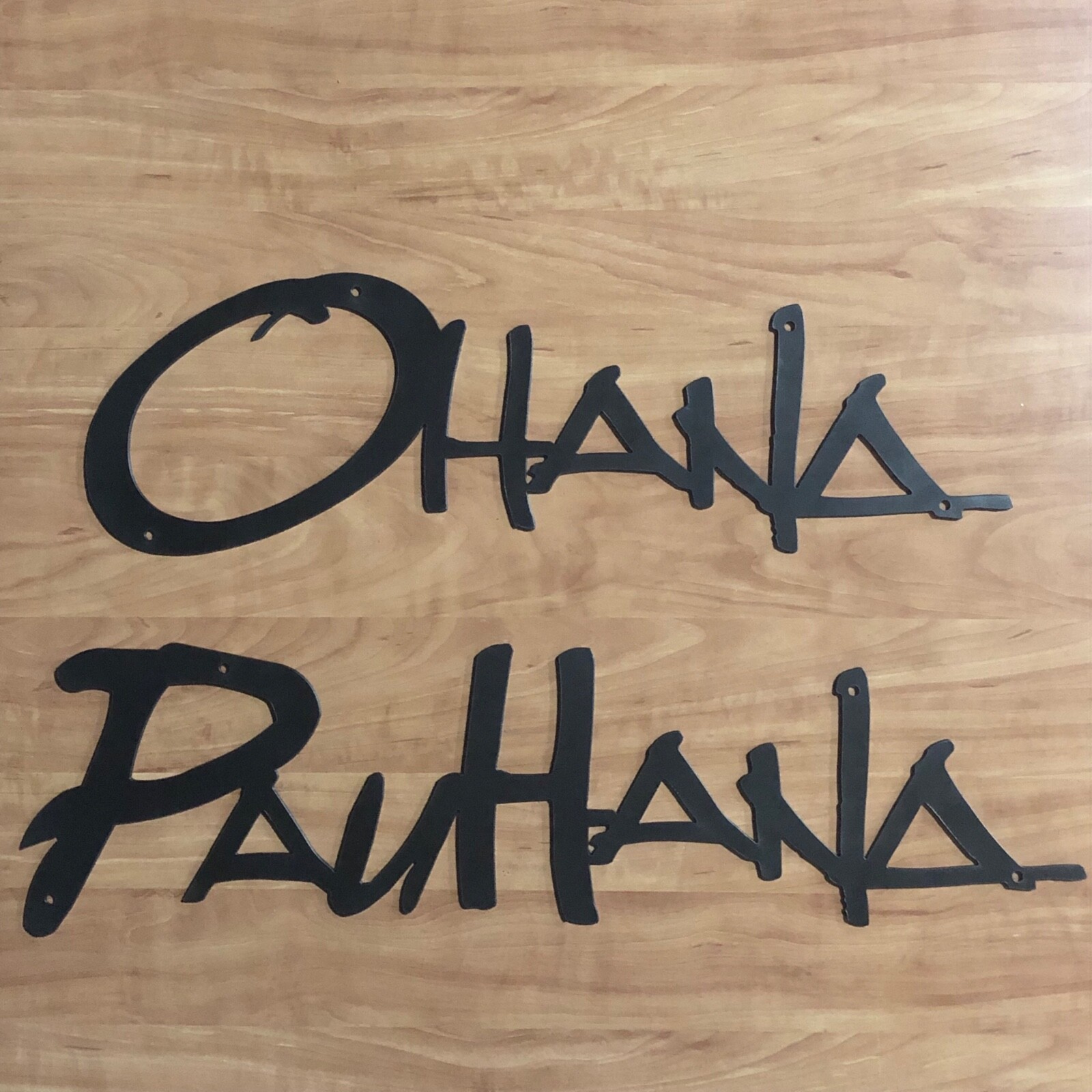 Hawaiian Pau Hana 27″L x 8″H x 1/8″W Metal Sign Art Home-Cabin-Indoor-Outdoor