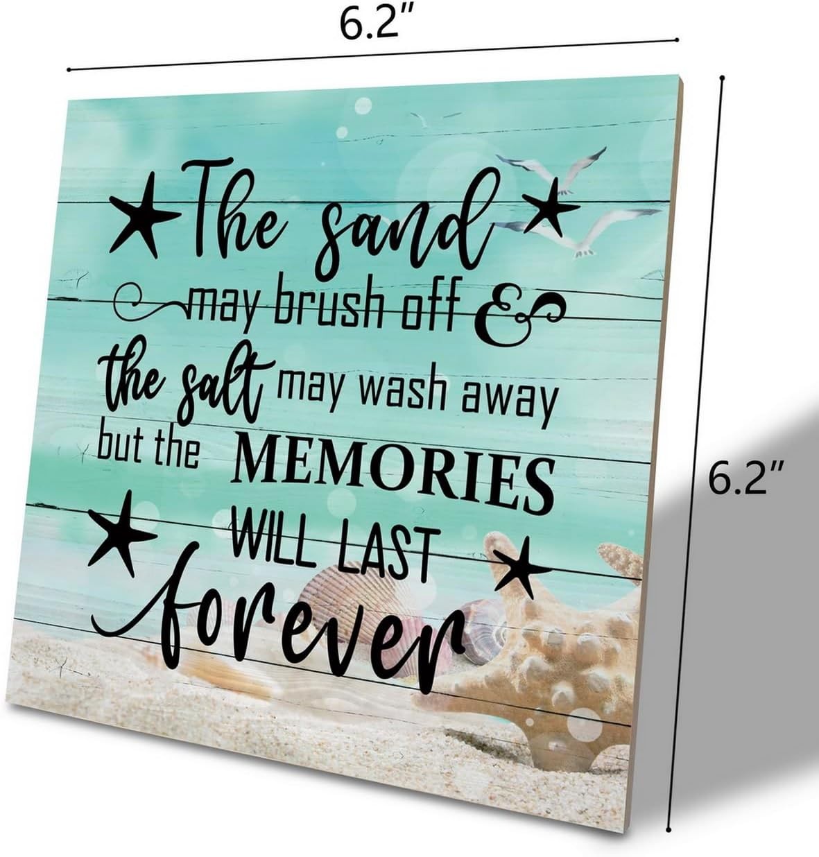 Beach Wood Sign, “The Sand May Brush Off the Salt Wash Away Blue 01