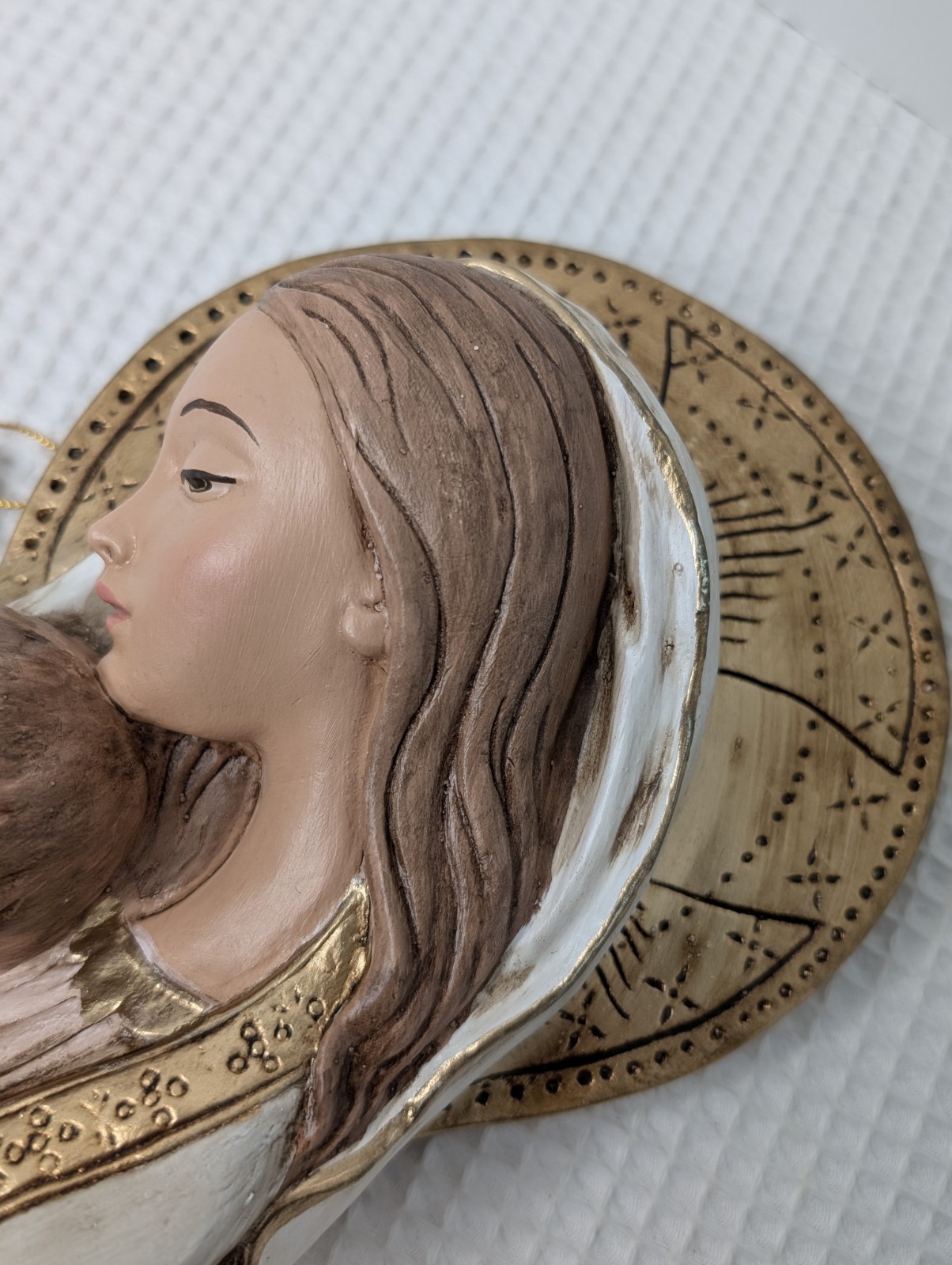 Vtg Liscano Inc Madonna & Child Catholic Wall Plaque New Tag Original Box 11″