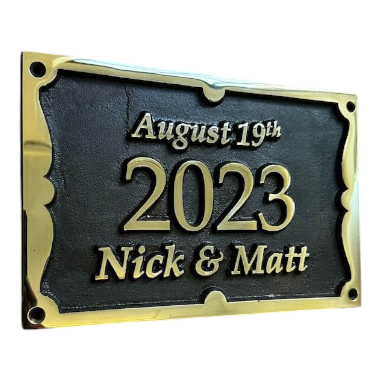 Cast Bronze Wedding Plaque Celebration – Elegant Personalized Anniversary Gift,