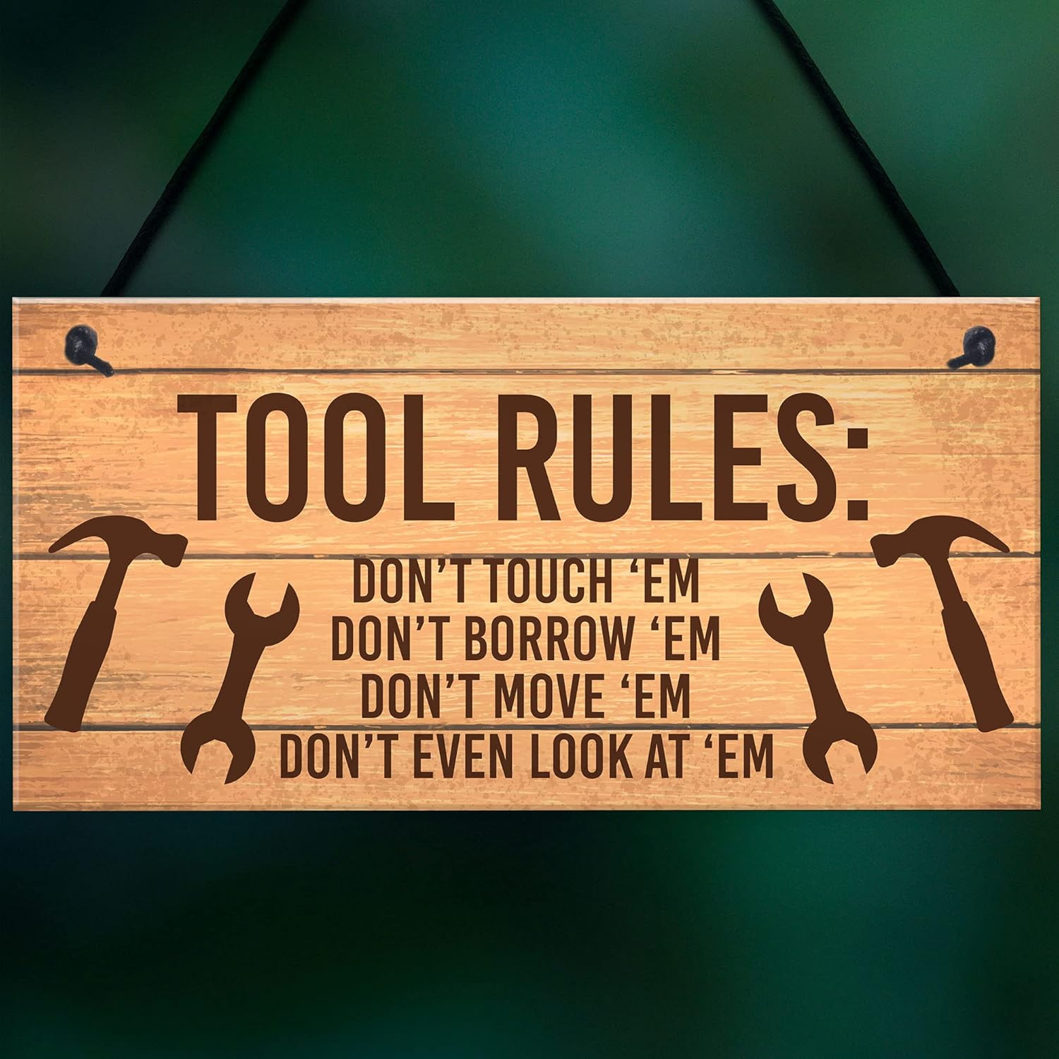 Funny Tools Sign for Man Cave Garage Shed Door Sign Gift for Men Dad Grandad