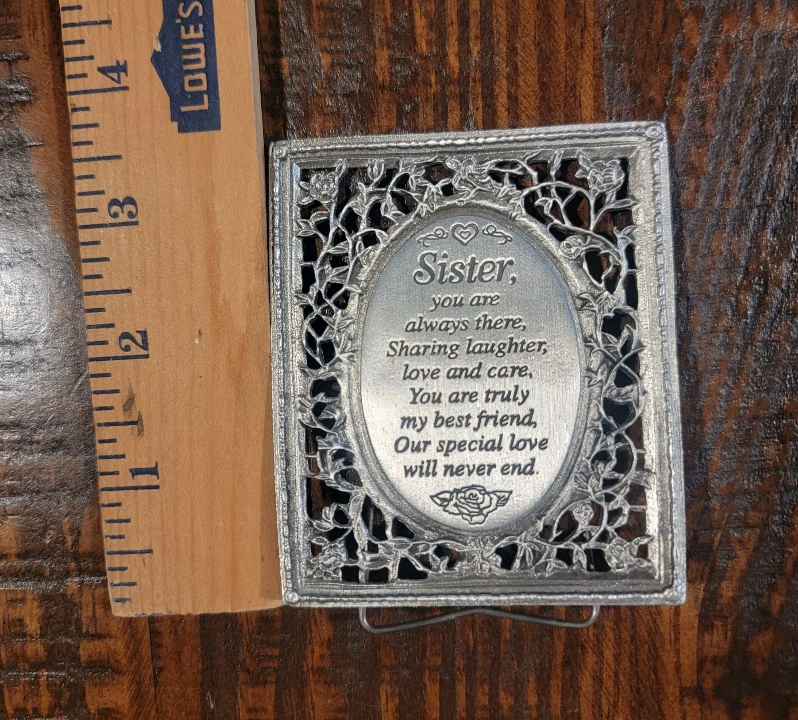 Cathedral Art 3.5” Sister Metal Plaque – Sisters Best Friends Gift Plaque
