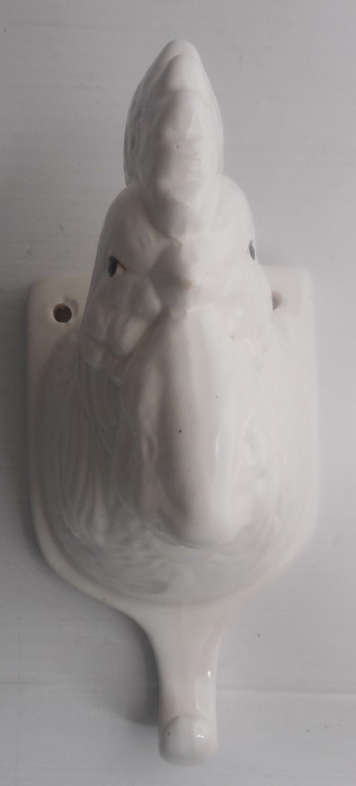 Vintage Rooster Chicken Hook Ceramic Towel Holder Wall Mount Kitchen Décor 8″ H