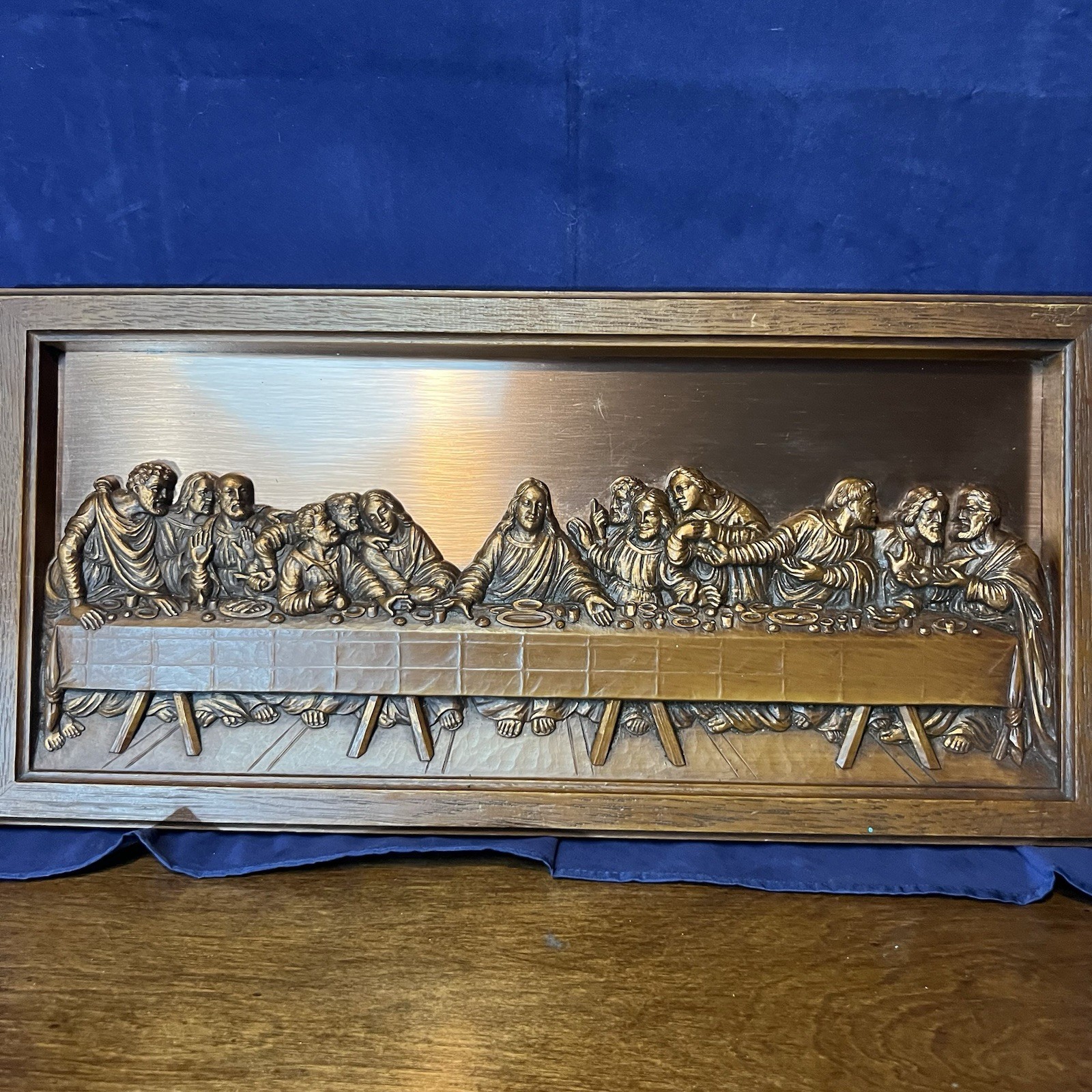 Coppercraft Guild Framed Bronze Metal “The Last Supper” Religious Wall Plaque