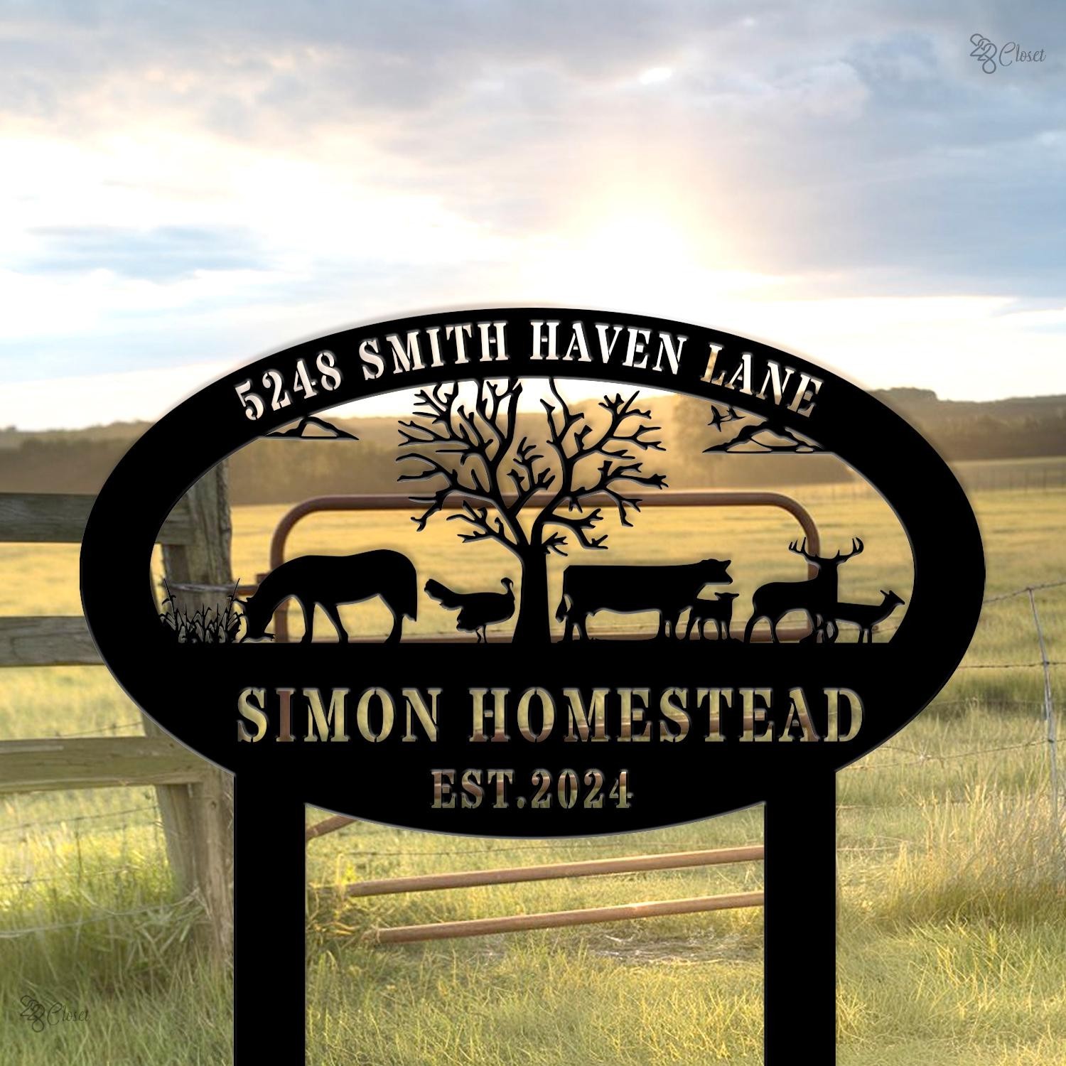 Custom Farm Sign, Personalized Metal Tractor Barn,Gift for farm,Family Farm Sign