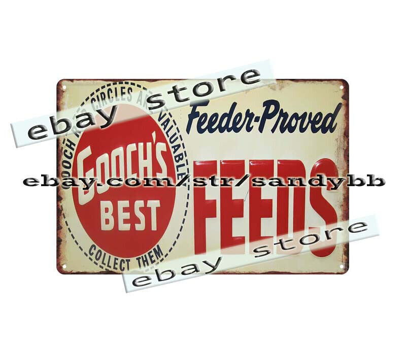 GOOCH’S BEST FEEDS farm barn agriculture metal tin sign art prints online