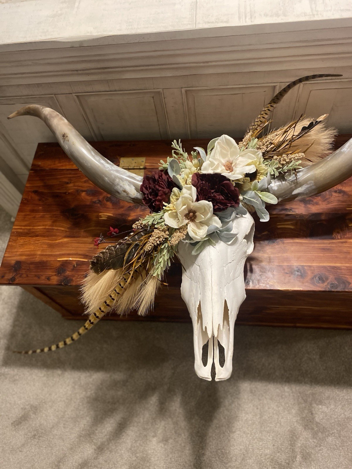 Rustic Wedding/Home Custom Longhorn Wall Decor OOAK Piece