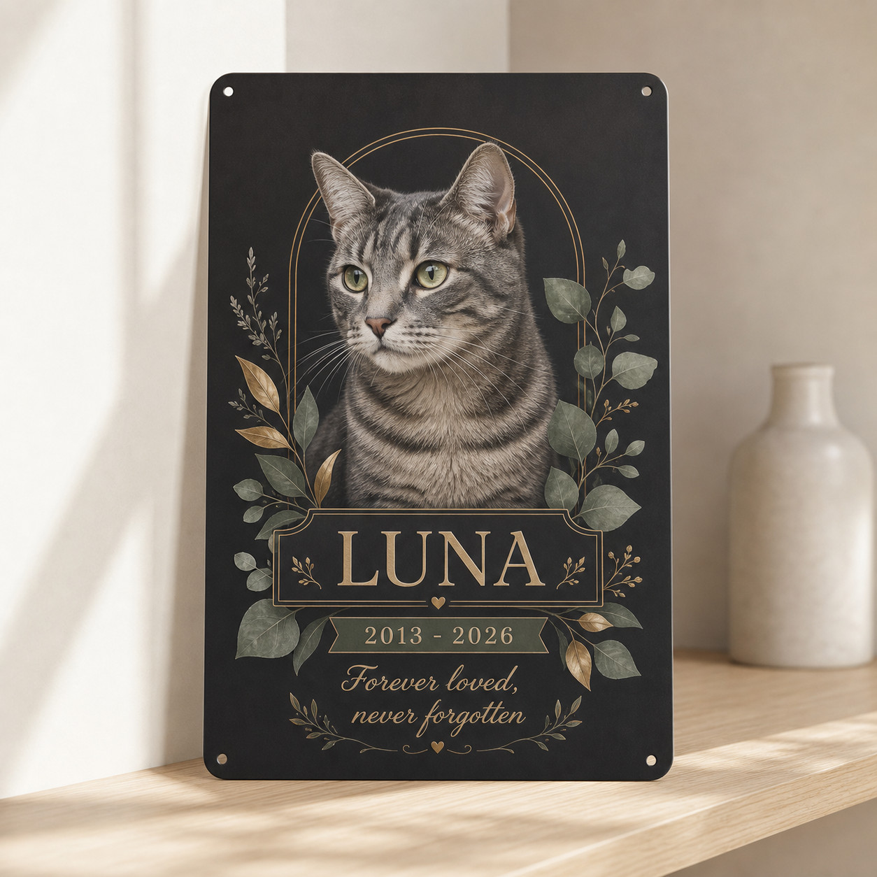 Personalized Pet Memorial Metal Sign Custom Dog Cat Photo Remembrance