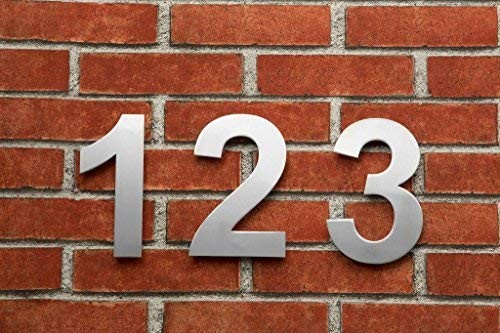8 Inch Brushed Stainless Steel Floating Modern House Number 1 Solid 304