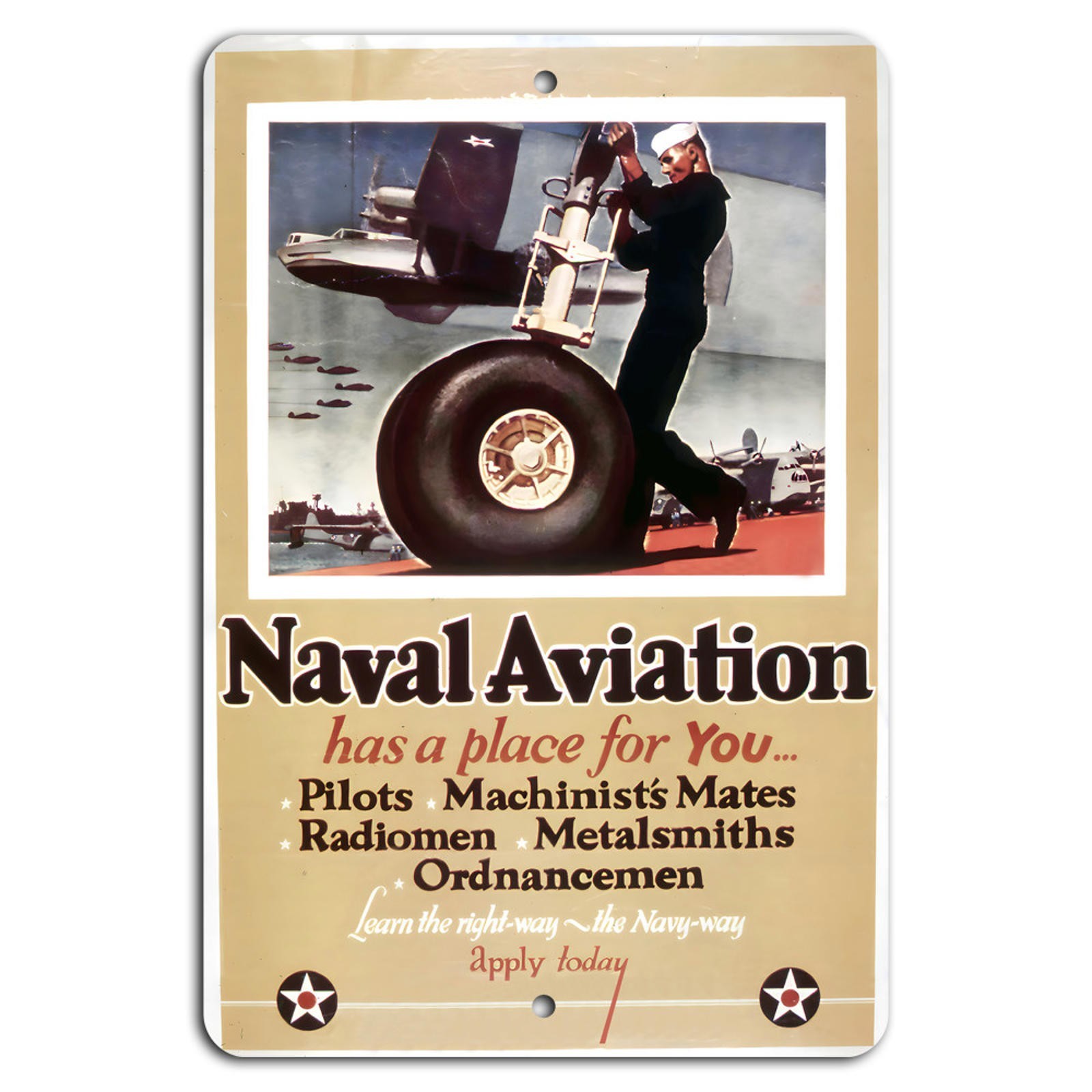 Naval Aviation Sign Aluminum 8×12 Vertical Metal Plaque Military Decor