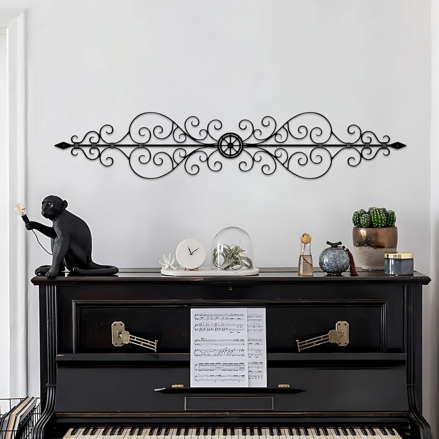 MetalScroll Wall Decor Rustic Iron Wall Medallion Small Traditional Metal Scroll