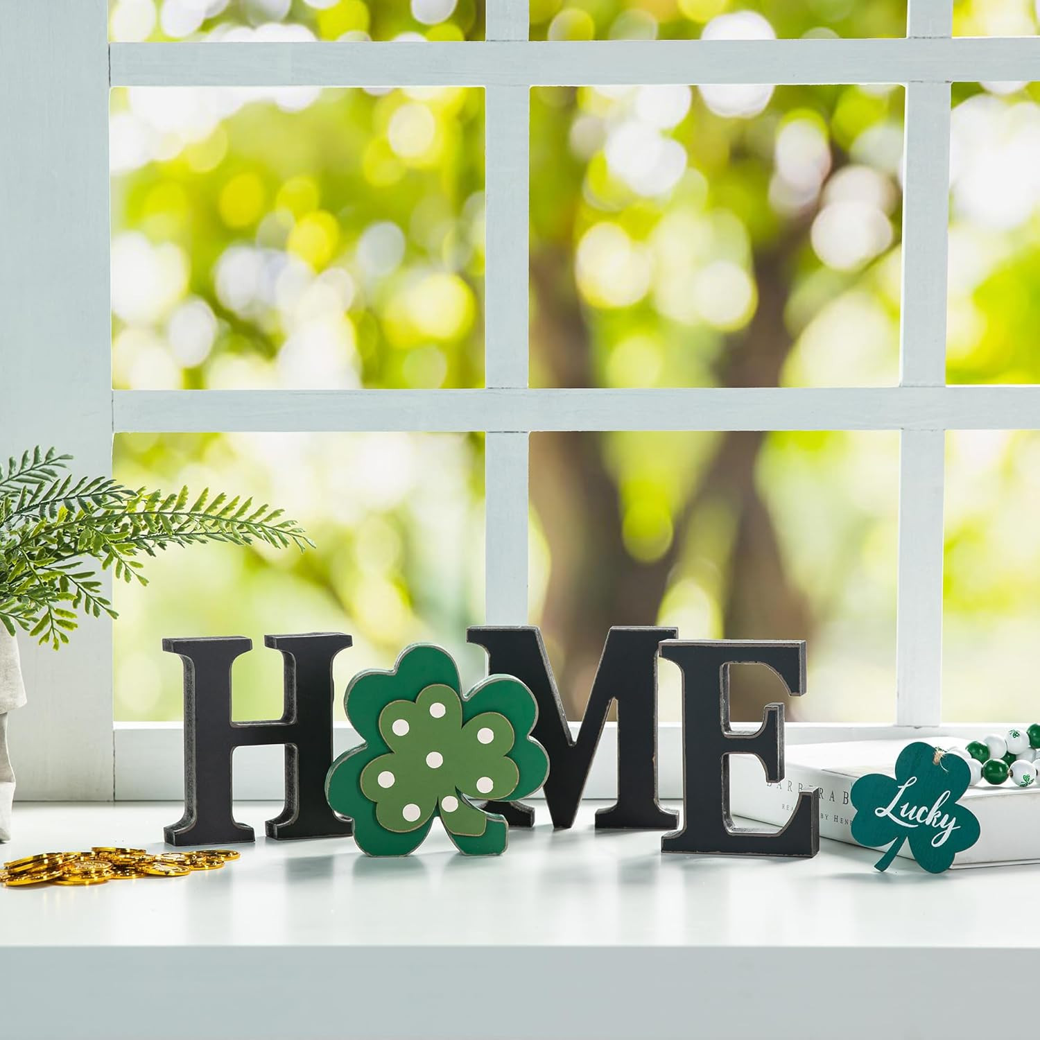 Wooden Home Sign with Changeable Icons 10Pcs, Home Sign with Interchangeable Hol