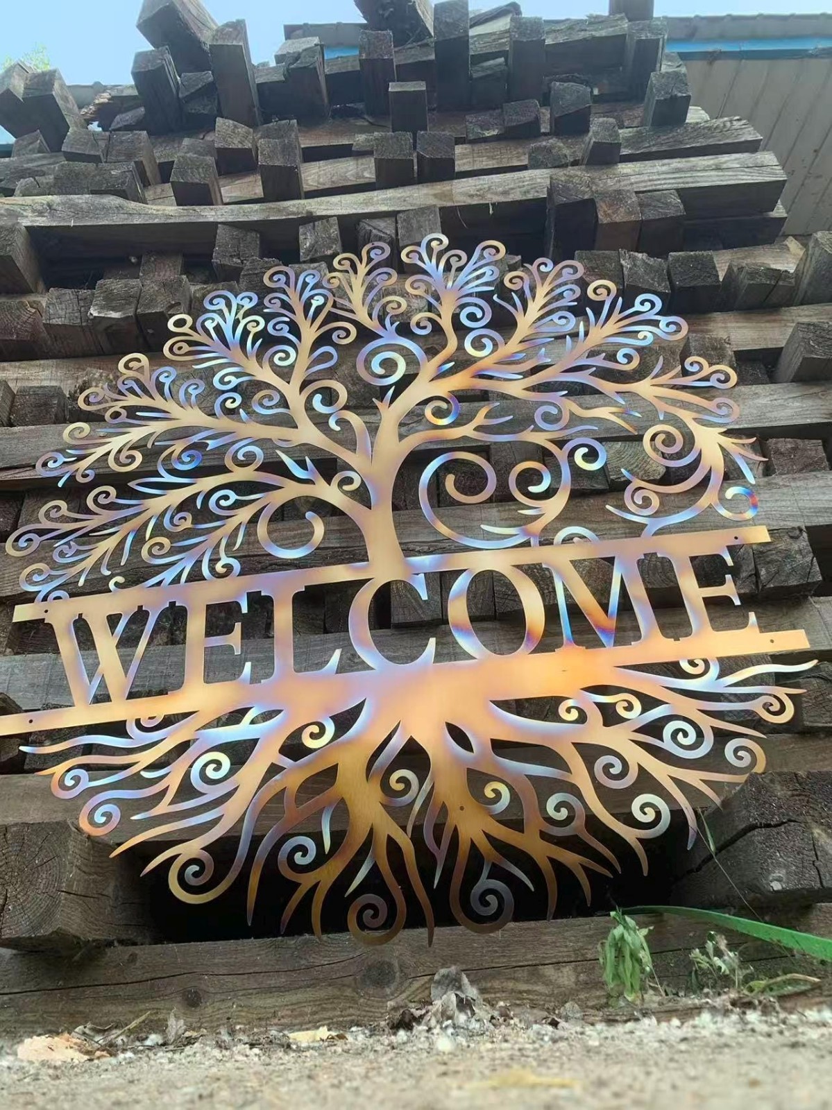 Custom Metal Tree of Life Wall Art, Personalized Family Name Decor