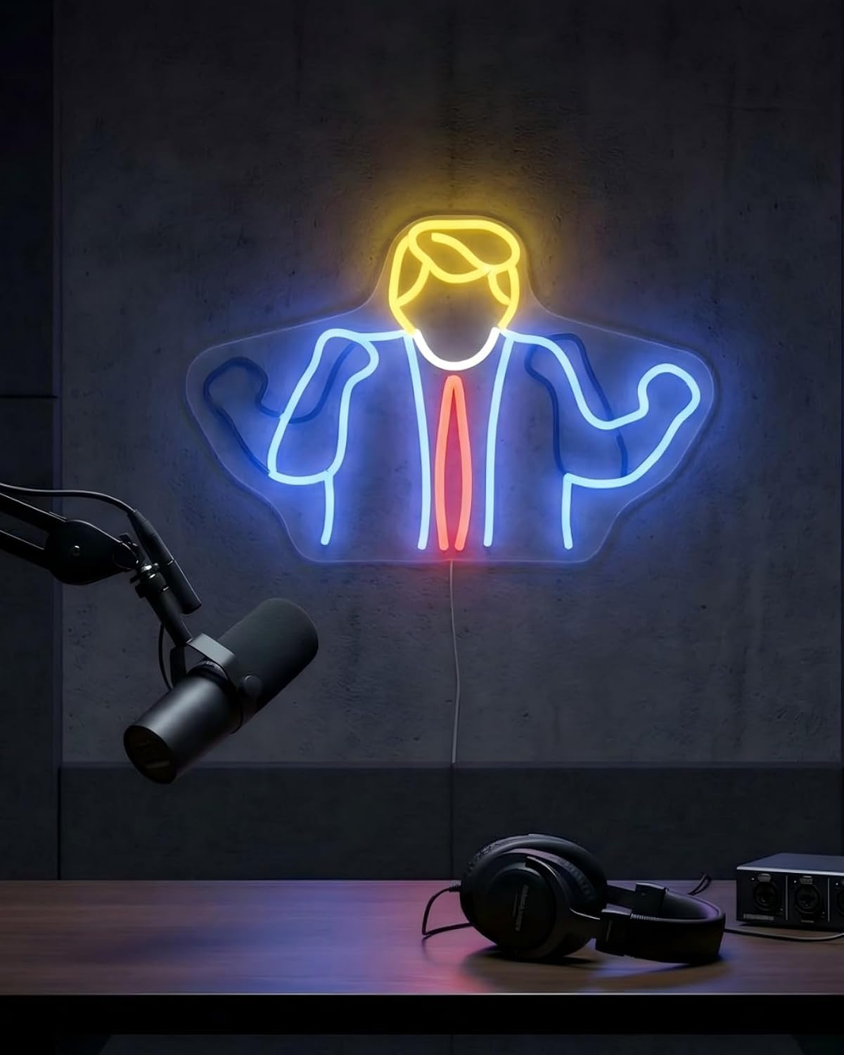 Animated Waving Character Neon Sign – Funny LED Wall Decor with Alternating Arm