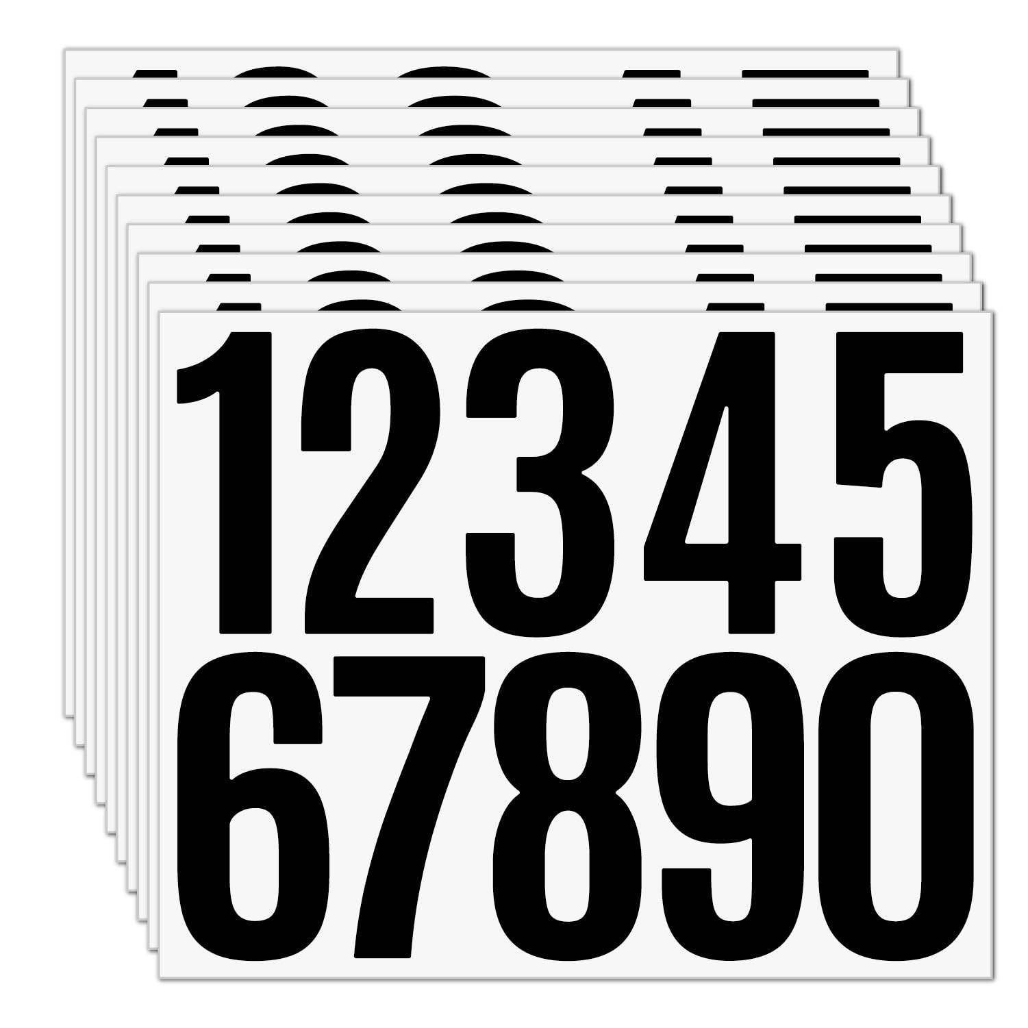 3″ Numbers Stickers 10 Sheets Vinyl Black Mailbox Number Stickers Waterproof Sel