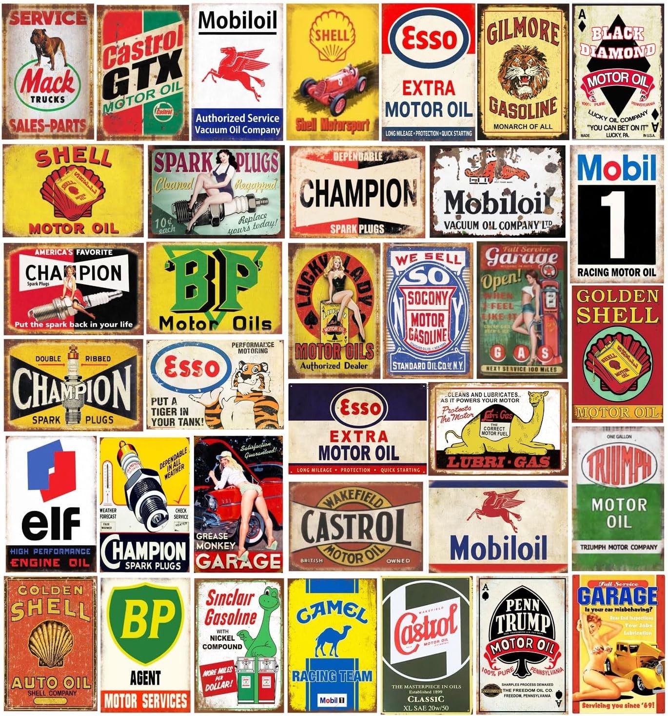 Vintage Gas Oil Tin Signs Collection
