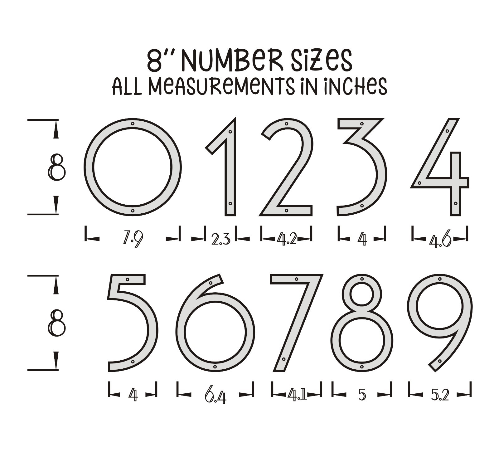 8″ Silve Number, Building Number,Aluminum Plastic Composite, Singlehouse Numbers