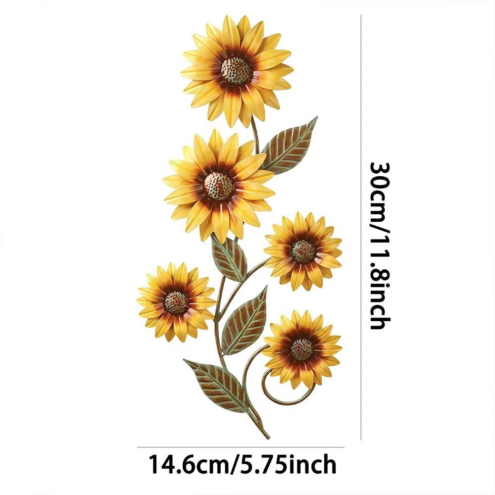 Metal Sunflower Wall Decorations Garden Wall Art Outdoor Indoors Floral Decor TL