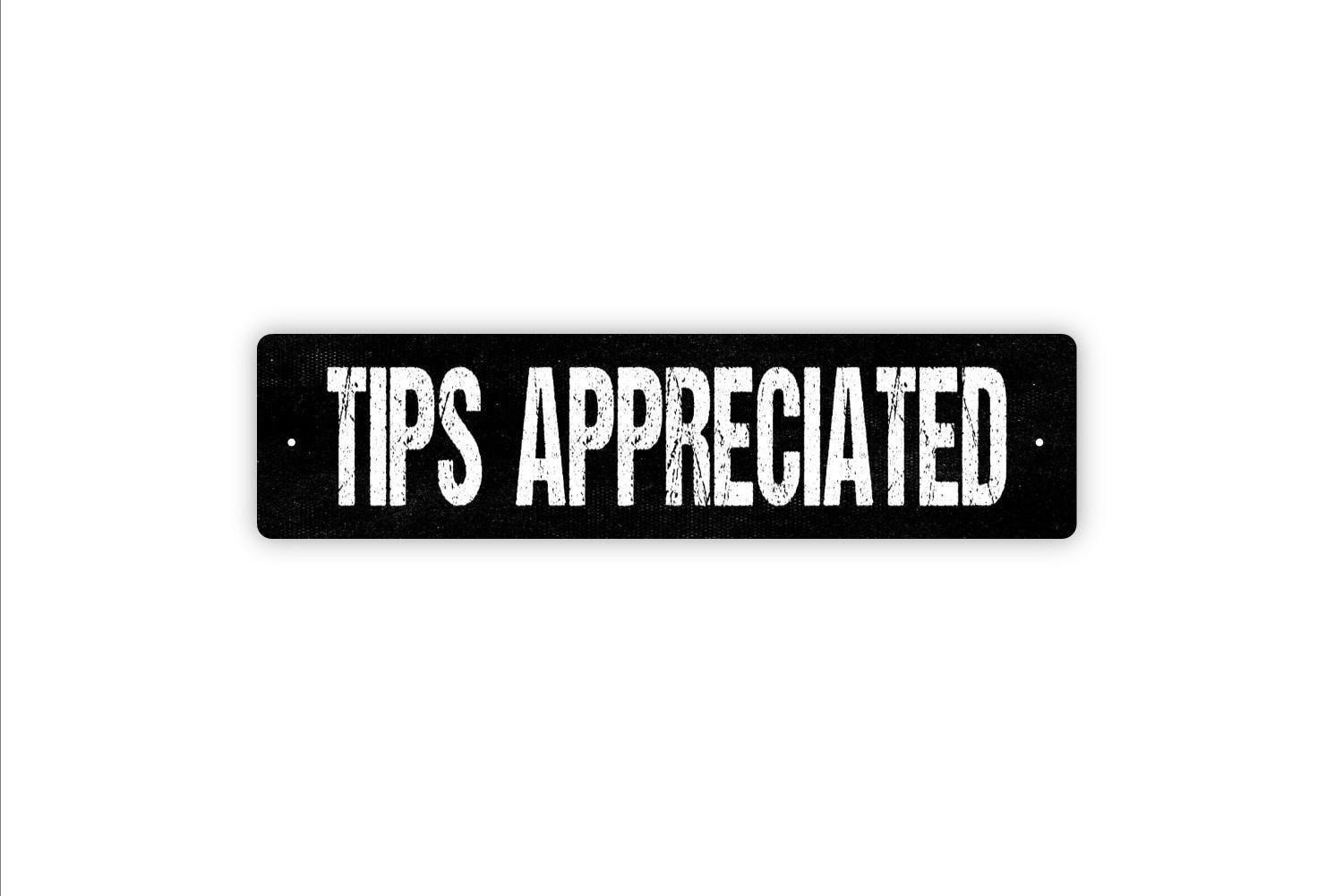 Tips Appreciated Sign | Gratuity Welcome Counter Wall Art | Small Business
