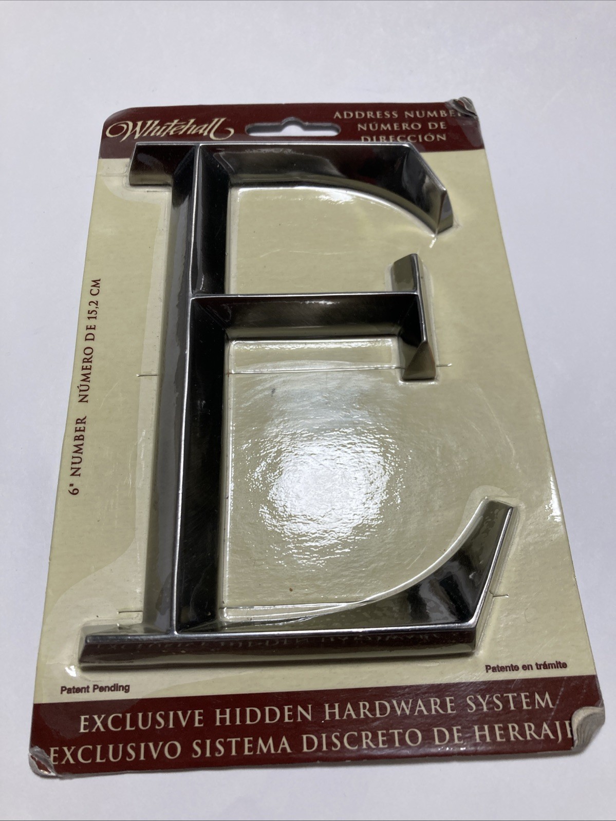 WHITEHALL 6″ Brushed Nickel Letter E House Address Number Sign Door Marker