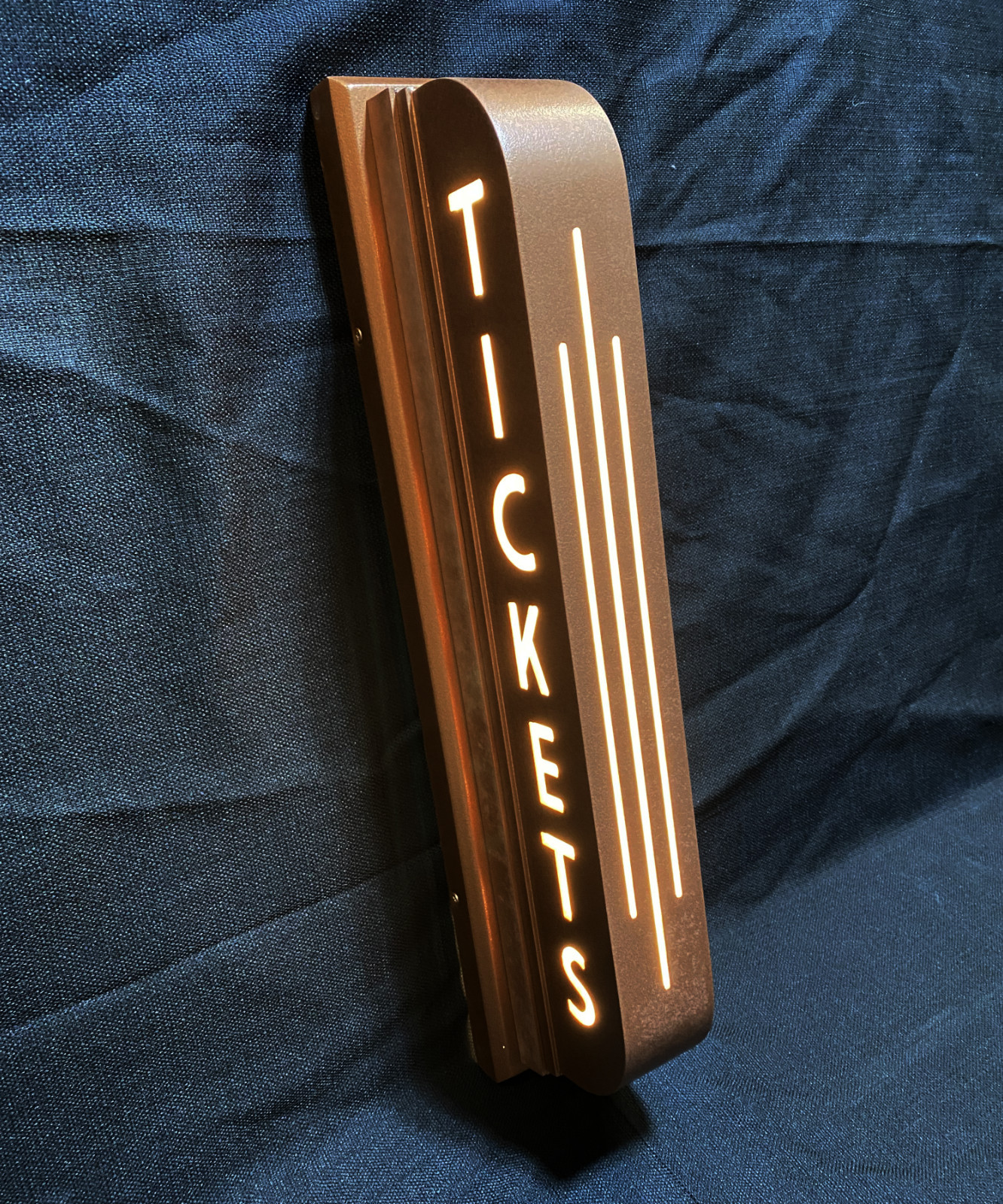 Custom Art Deco Lighted TICKETS Home Theater Sign LED Sign Movie Cinema Decor