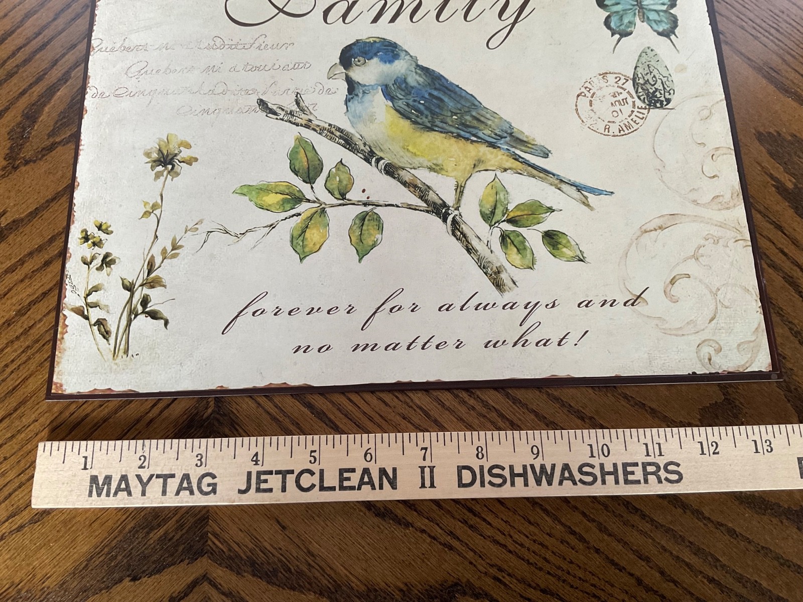Pr Cottage Style Hanging Metal Wall Art w/ Birds 13 3/4″ L x 10 5/8″ T