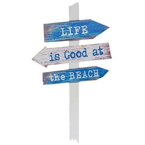 CWI Gifts Beach Signs Stake Pick Set 2 House Decor Coastal Garden Nautical