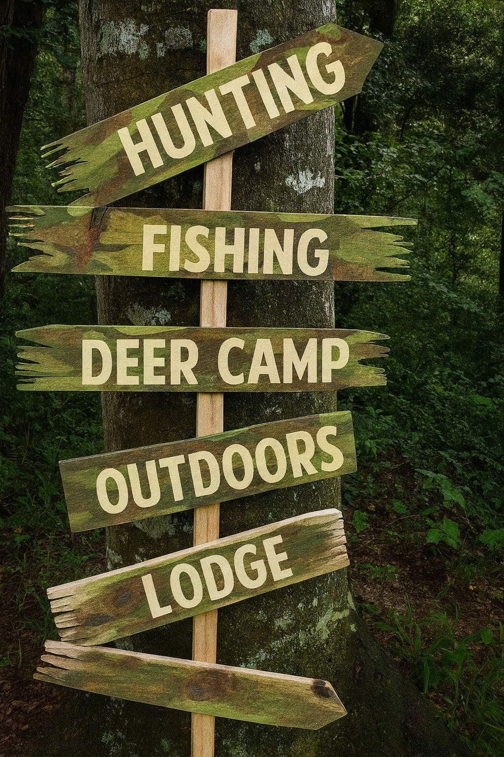 6 rustic directional wood arrow signs, rugged outdoorsman fisherman dad gift