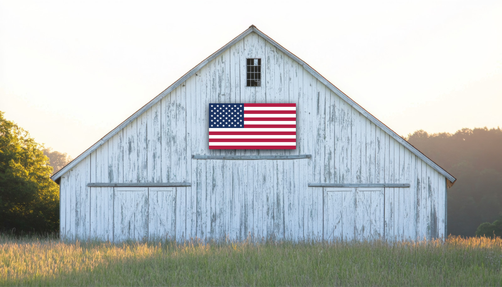American Flag Sign – Rustic Metal Outdoor Sign – Patriotic Porch Sign Farmhouse
