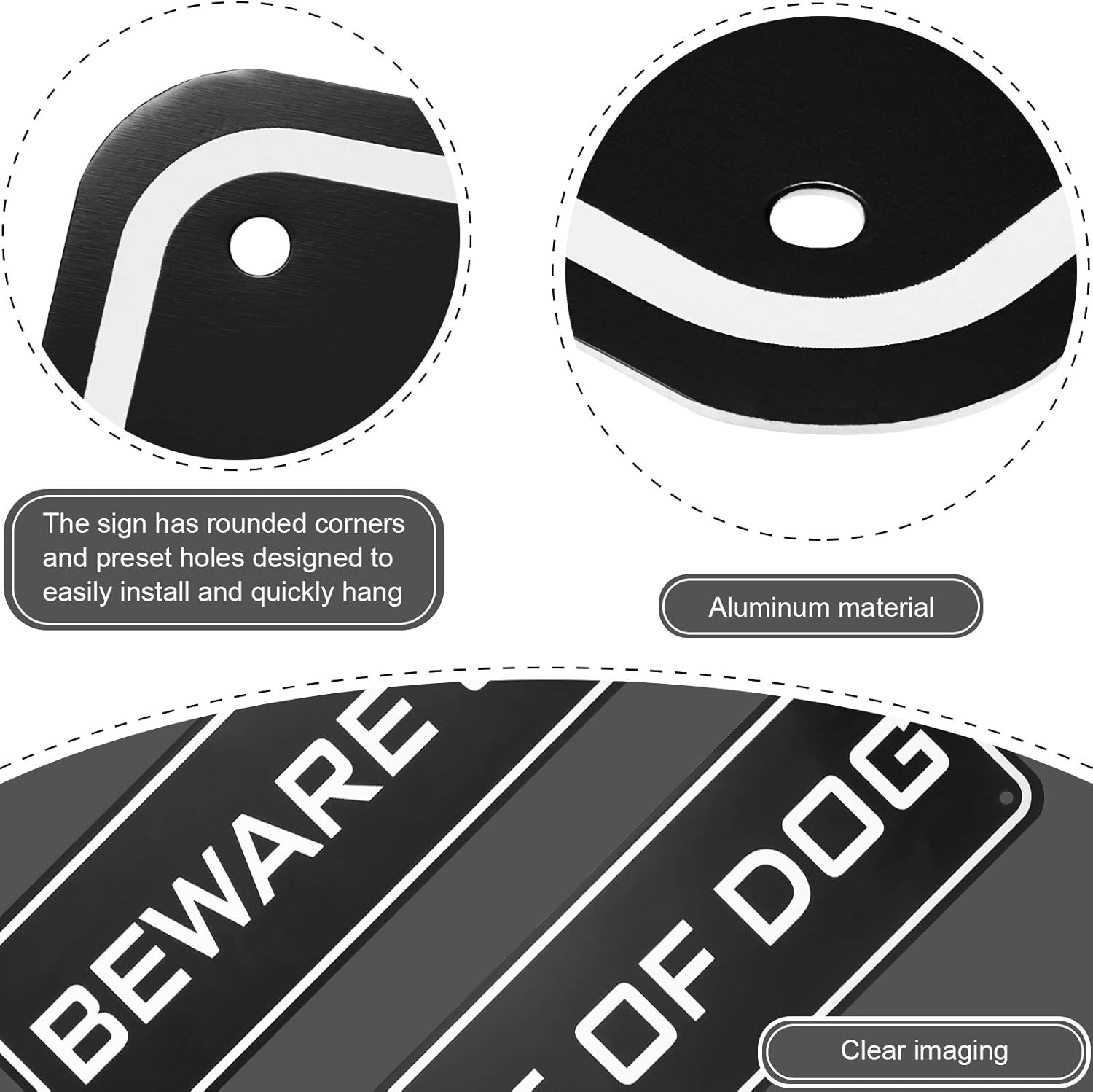 Beware of Dog Aluminum Sign – Not Responsible Warning 12 x 3 inches, Black