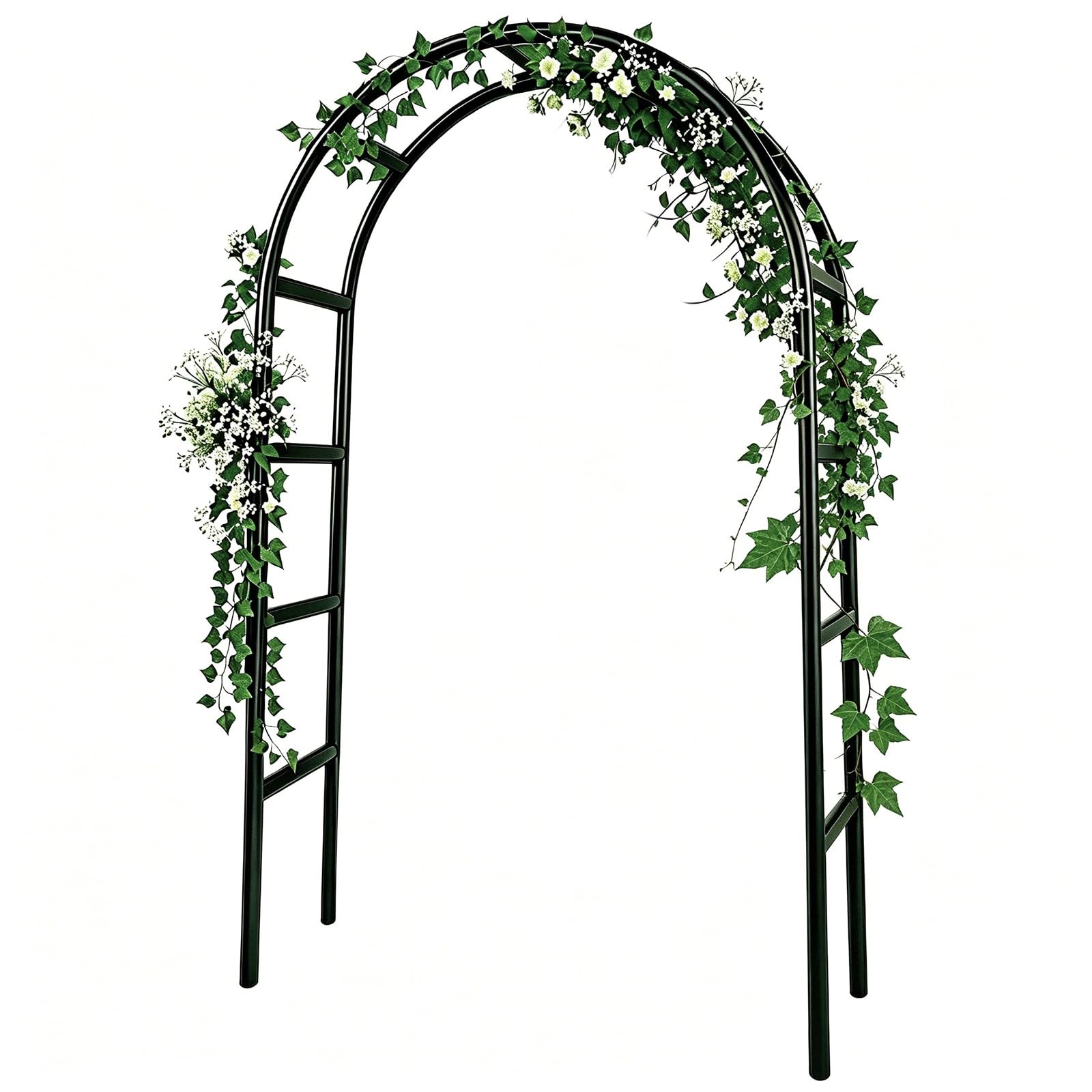 7.8ft Garden Arch Trellis for Climbing Plants Outdoor, Metal Arch Frame Garde…