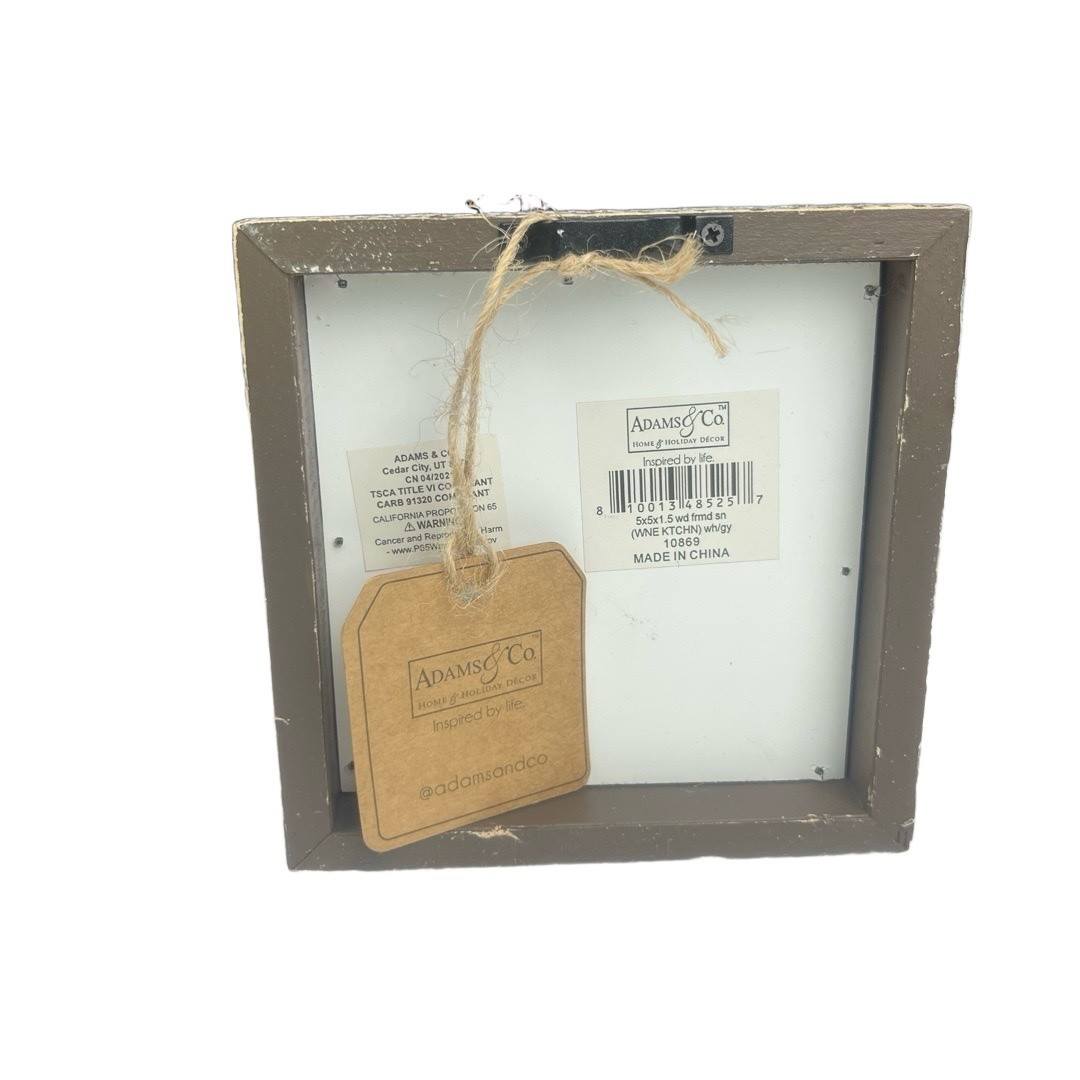 Adams & Co Approx 5×5 Inch Box Sign Distressed Humorous Wine Kitchen Gift