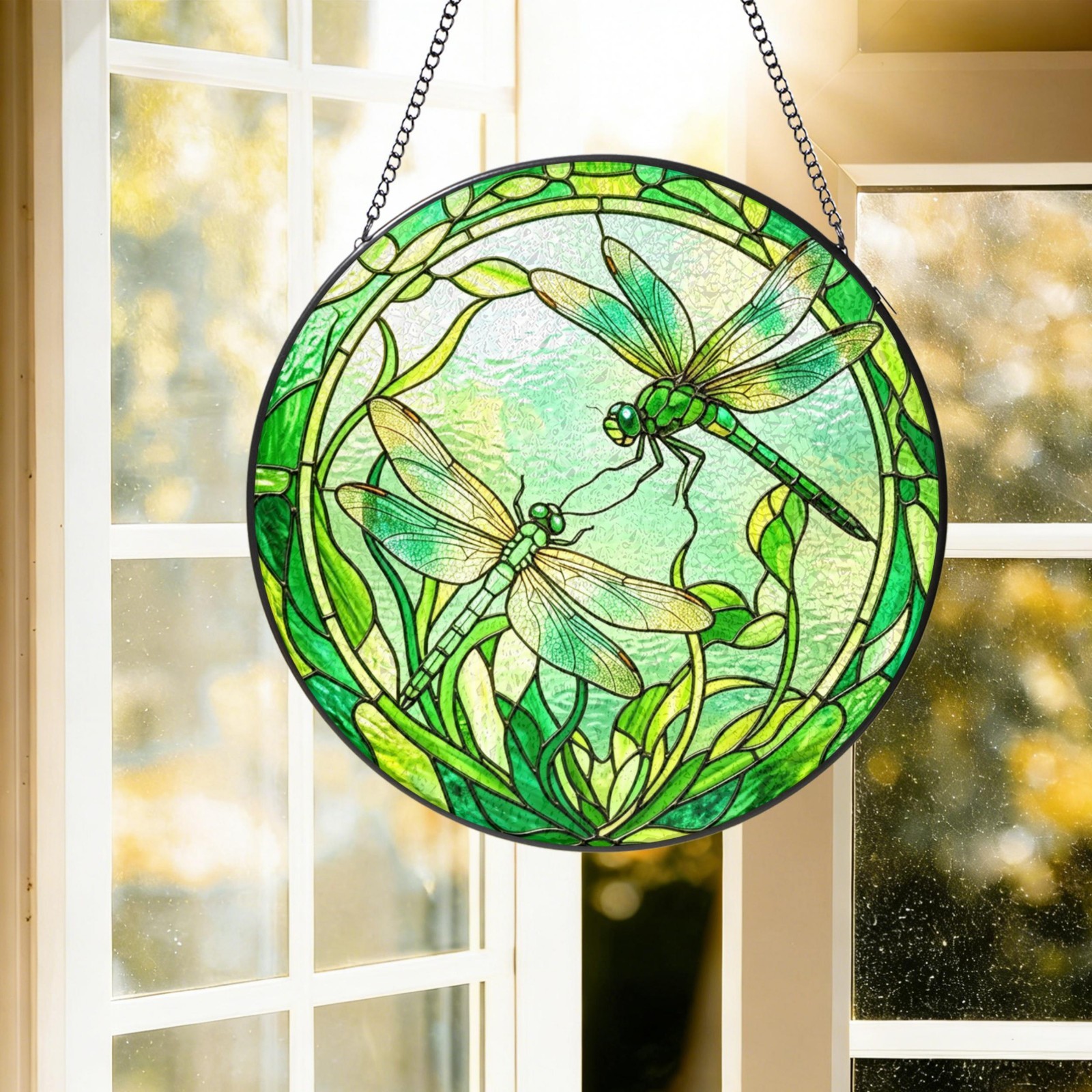 Dragonfly Stained Glass , Dragonflies Suncatcher Window Hanging,Nature