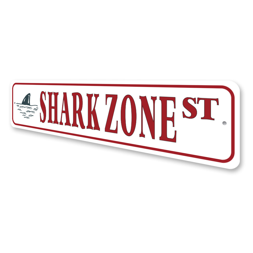 Shark Street Metal Sign