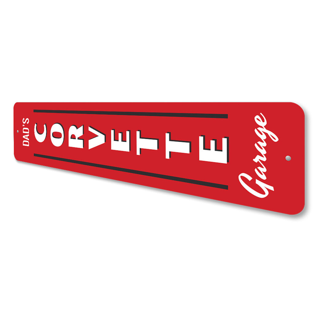 Vertical Chevy Corvette Garage Metal Sign Chevrolet Automotive Car Man Cave