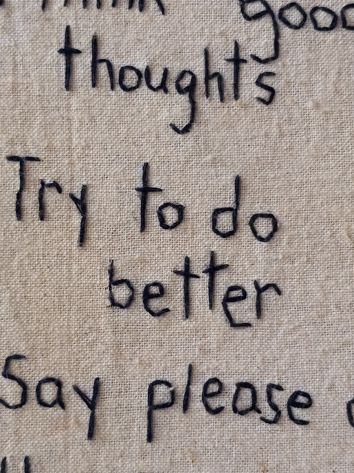 Framed Embroidered Stitcheries Sign – Rules To Live By Wall Hanging Decor. #R