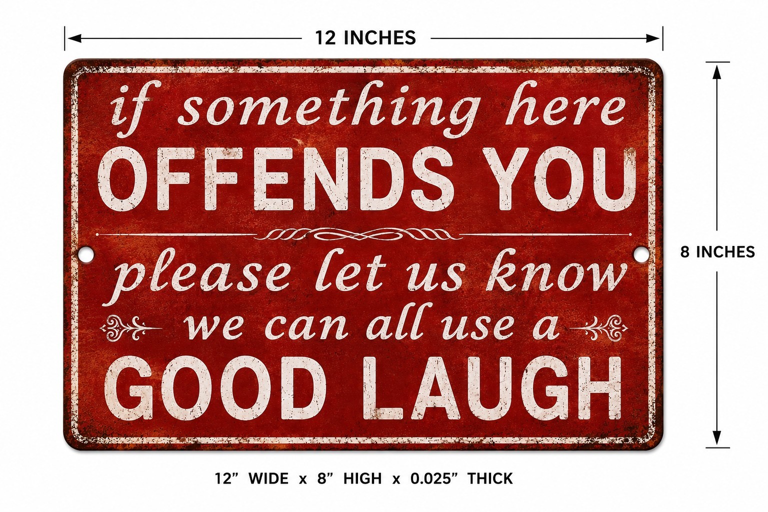 If Something Here Offends You Funny Metal Tin Sign Bar Decor 8×12 Wall Art.